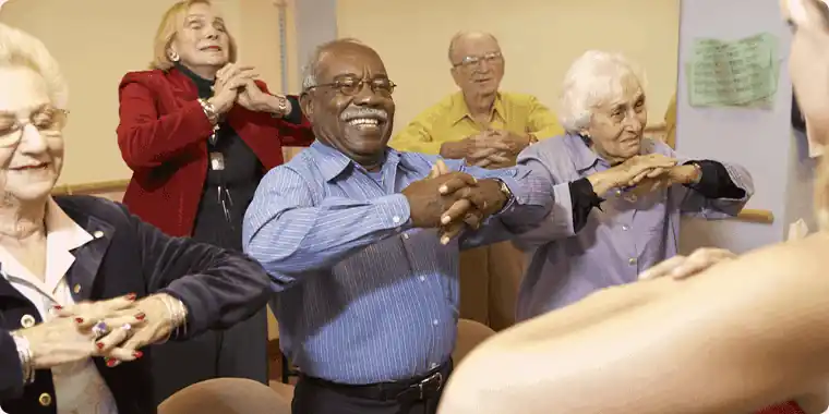 Group of elderly people performing an activity